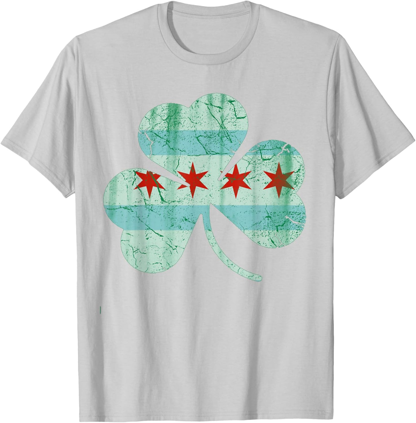 St. Patrick's day Designed Special Chicago Flag Pats T-Shirt - T-Shirt | Ash