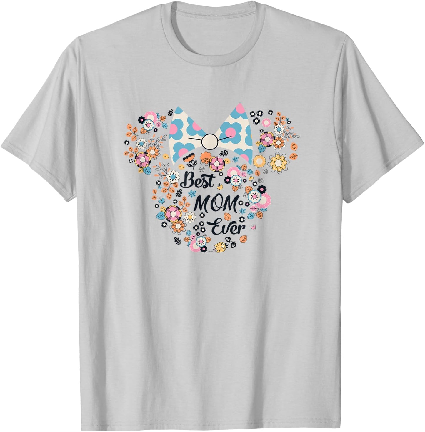 Disney Minnie Mouse Best Mom Ever Icon Flowers Mother's Day T-Shirt - T-Shirt | Ash