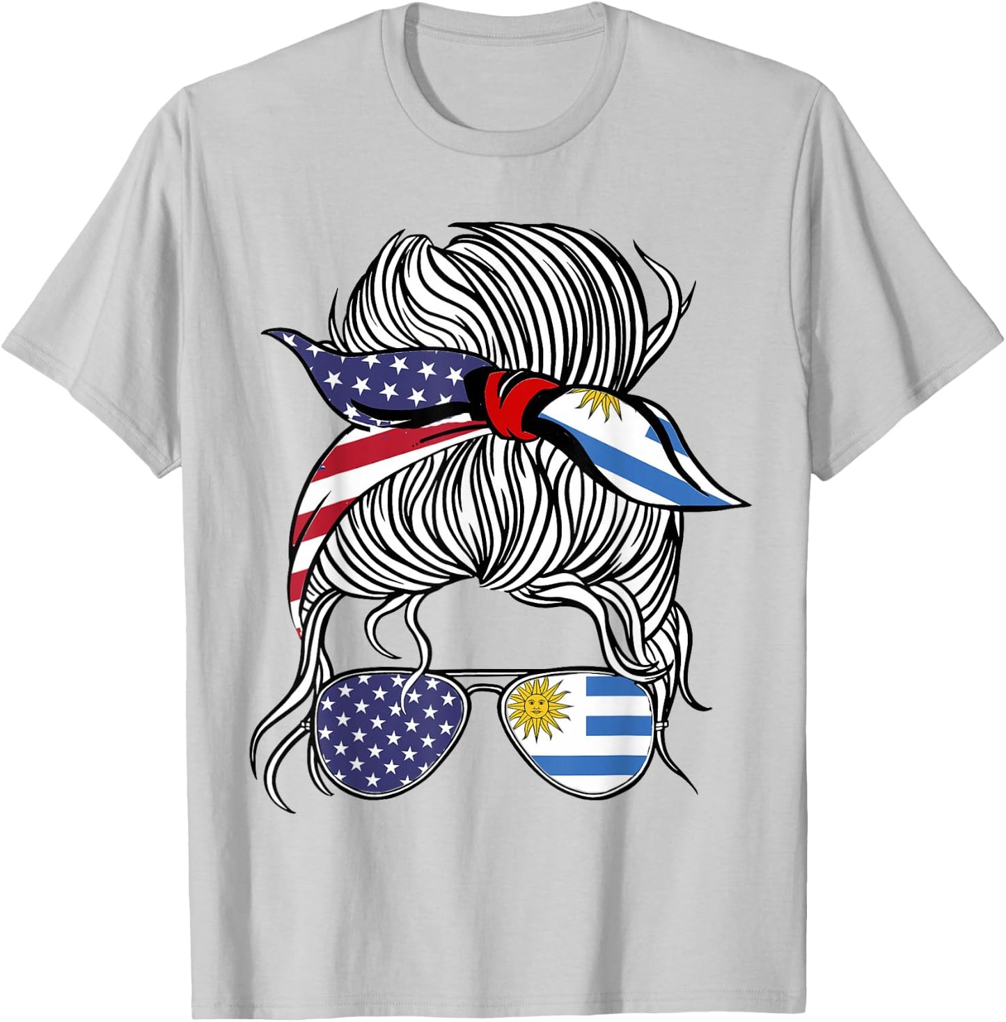 American Uruguayan Patriot Flag Women Girl Uruguay Grown T-Shirt - T-Shirt | Ash
