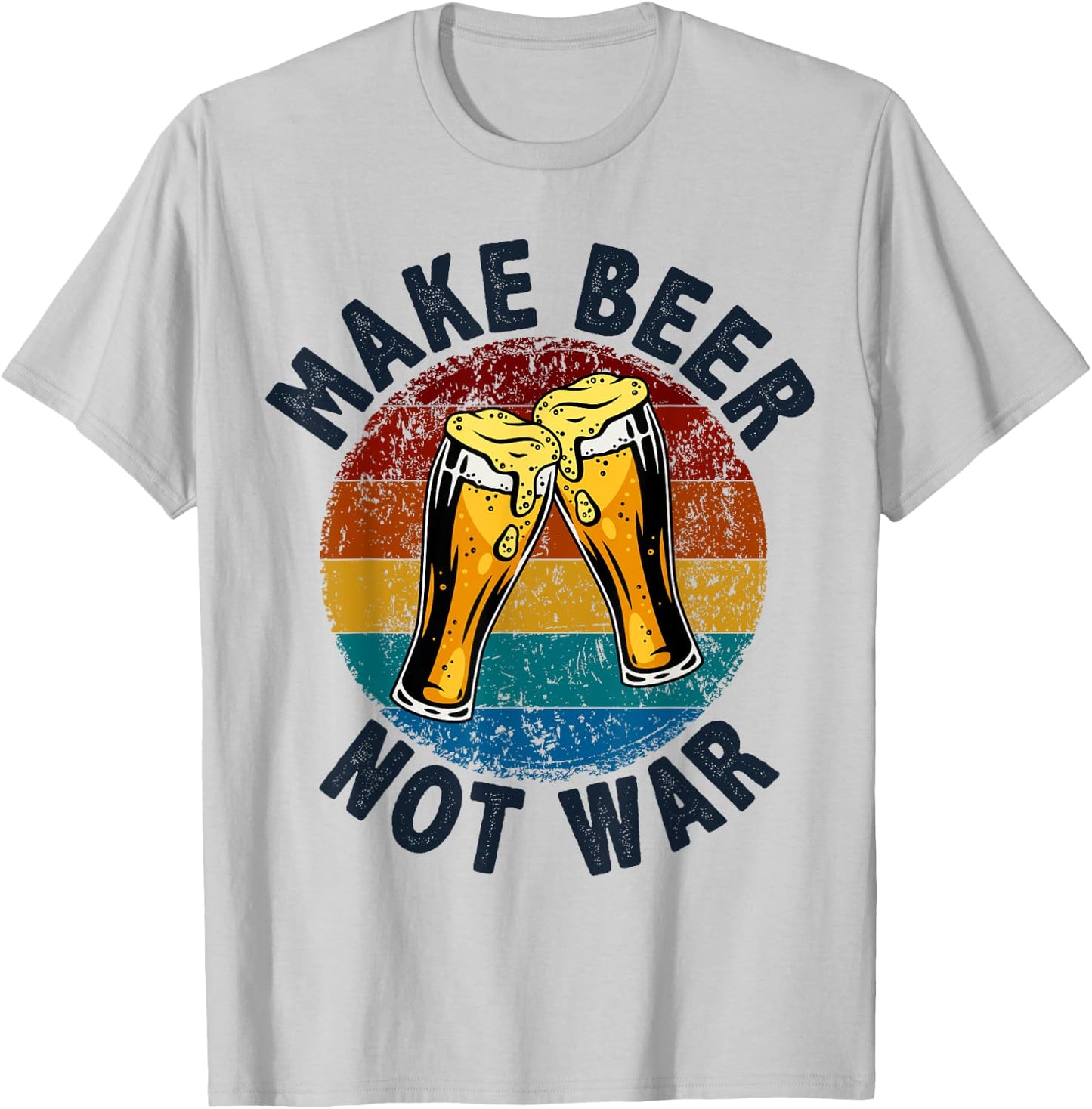Make Beer Not War, Vintage Beer, Funny Beer Brewing Drinking T-Shirt - T-Shirt | Ash