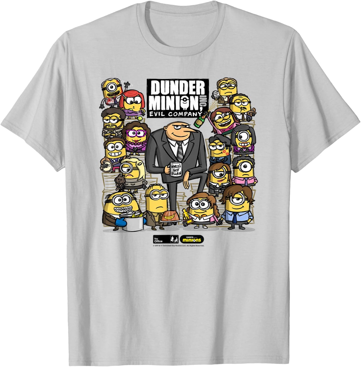The Office X Minions Characters T-Shirt - T-Shirt | Ash