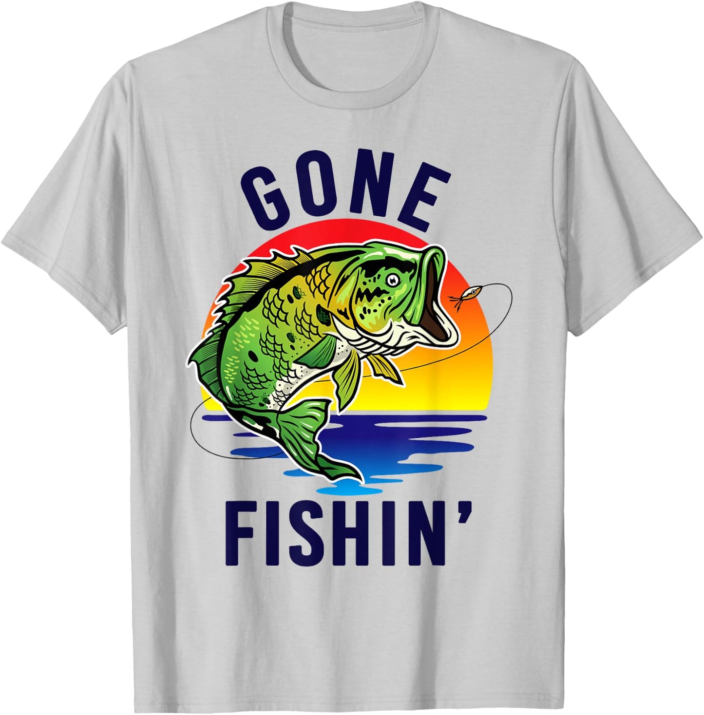 Gone Fishing-Shirt Youth Boys Kids Toddler Funny Bass Fish T-Shirt - T-Shirt | Ash