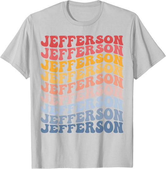 Jefferson City Groovy Retro T-Shirt - T-Shirt | Ash