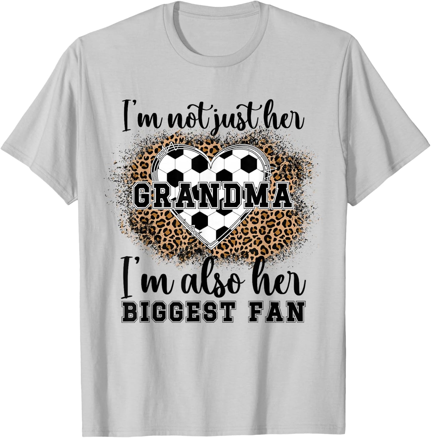 Her Biggest Fan Soccer Grandma Of A Soccer Player Grandma T-Shirt - T-Shirt | Ash