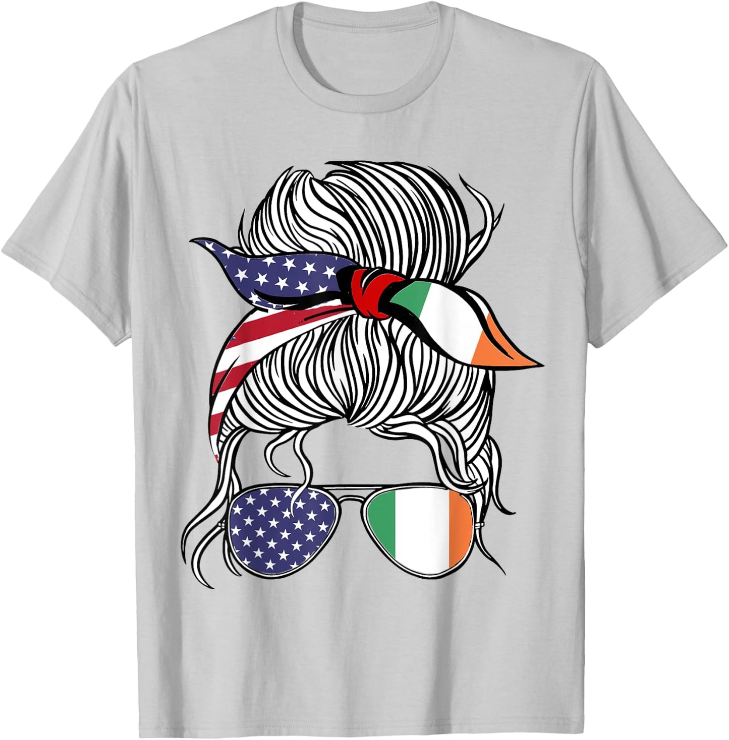 American Irish Patriot Flag Women Girl Ireland Grown T-Shirt - T-Shirt | Ash