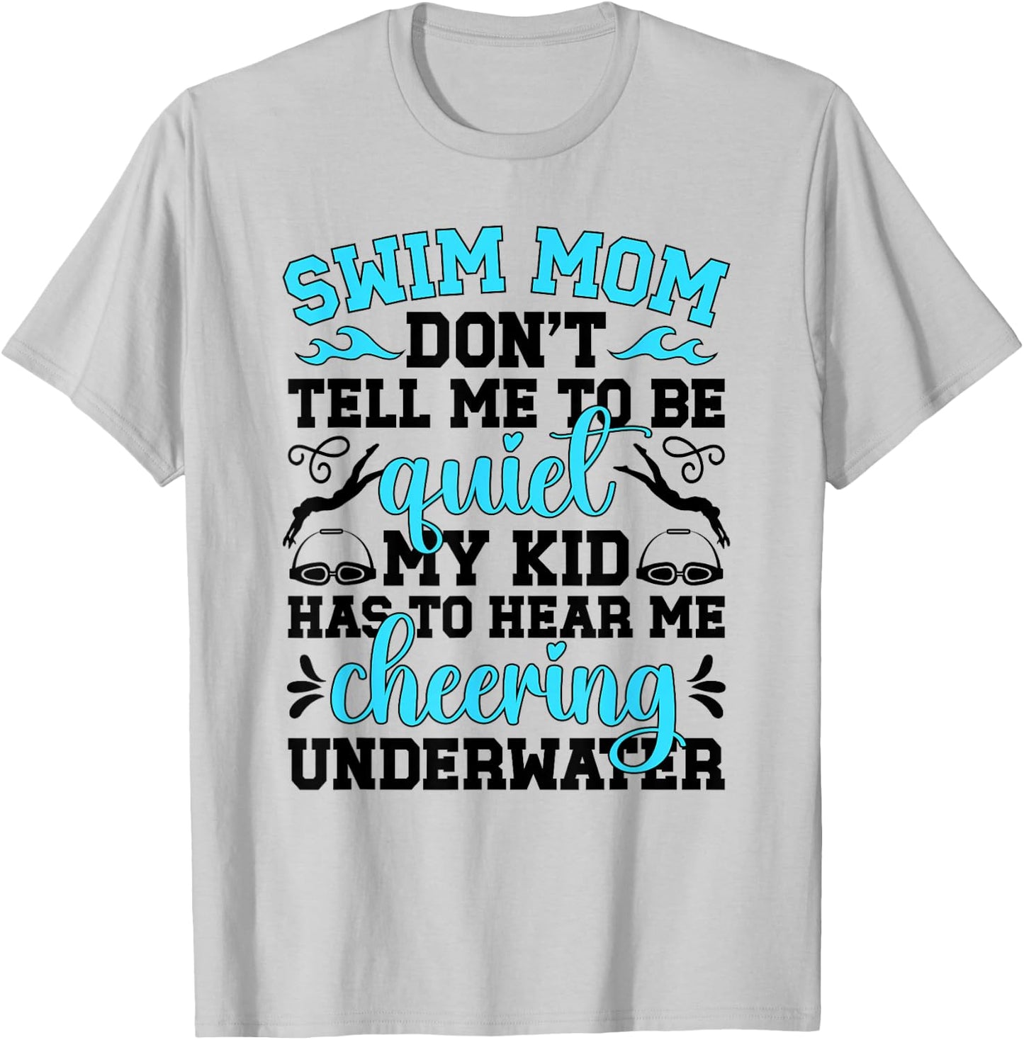 Swim Mom Funny Swimming Mama of A Swimmer Mom Swim Mother T-Shirt - T-Shirt | Ash