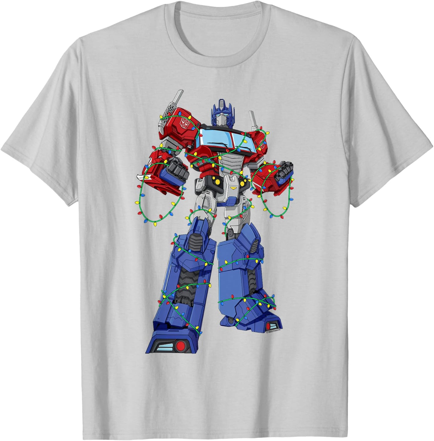Transformers Optimus Prime Christmas Lights Wrap T-Shirt - T-Shirt | Ash