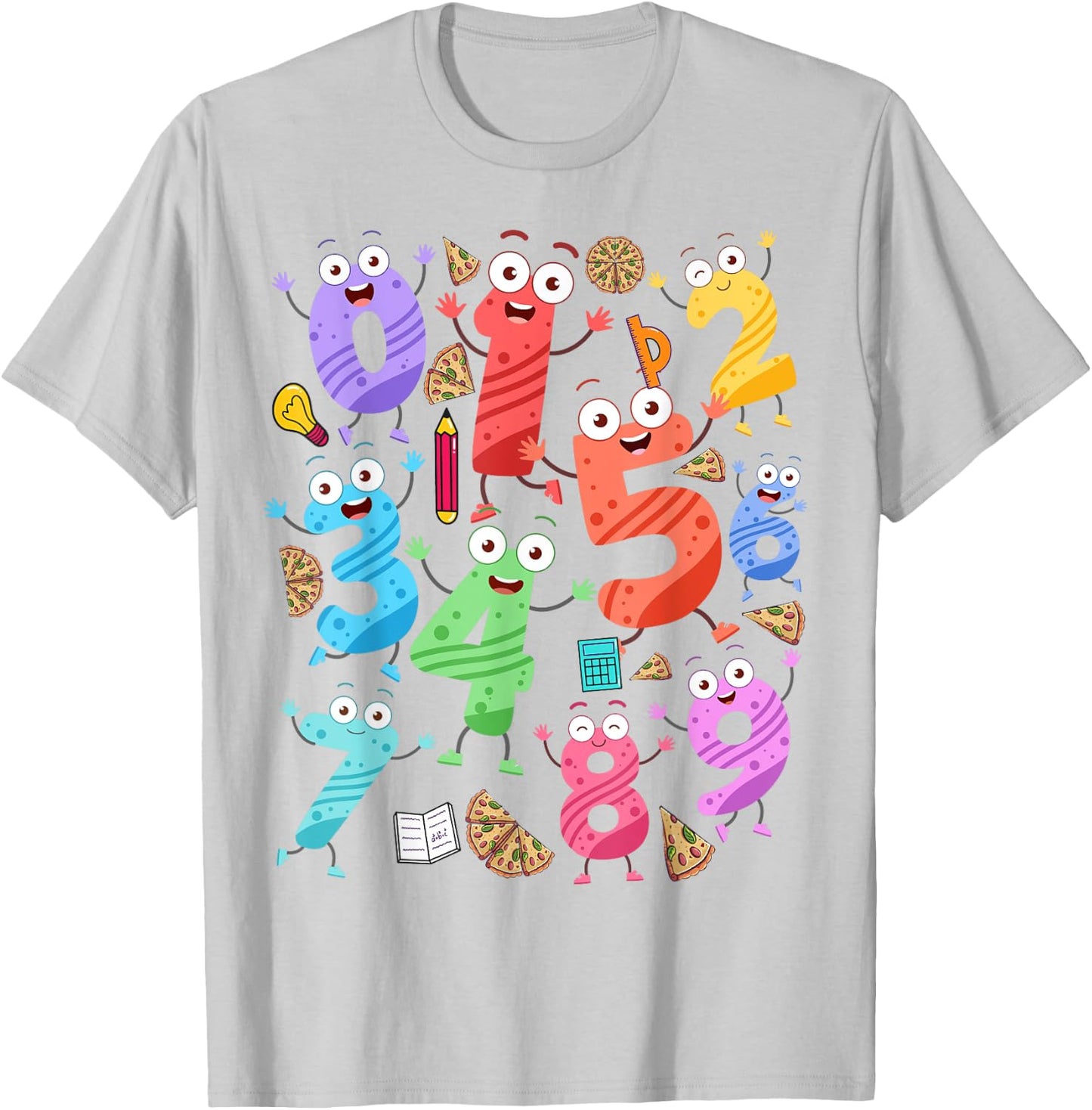 Maths Day Costume Idea For Kids & Teacher Numbers Maths T-Shirt - T-Shirt | Ash
