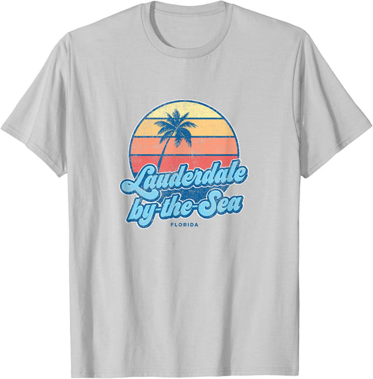 Vintage Lauderdale-by-the-Sea Florida FL Classic 70s Retro S T-Shirt - T-Shirt | Ash