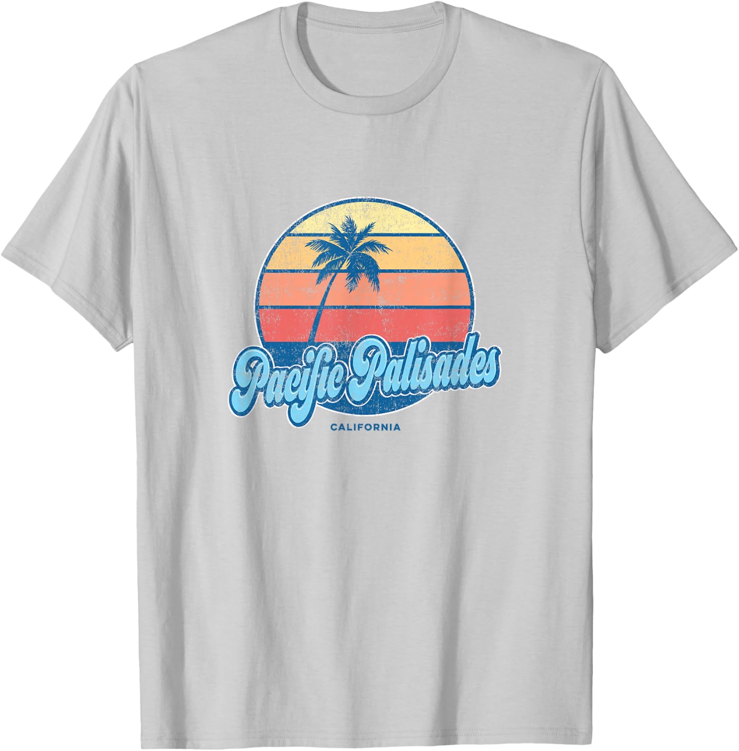 Vintage Pacific Palisades California CA Classic 70s Retro Su T-Shirt - T-Shirt | Ash