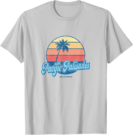 Vintage Pacific Palisades California CA Classic 70s Retro Su T-Shirt - T-Shirt | Ash
