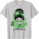 Support Squad Messy Bun Leopard Liver Cancer Awareness T-Shirt - T-Shirt | Ash