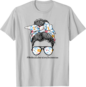Medical Laboratory Technician Life Appreciation Day Messy T-Shirt - T-Shirt | Ash