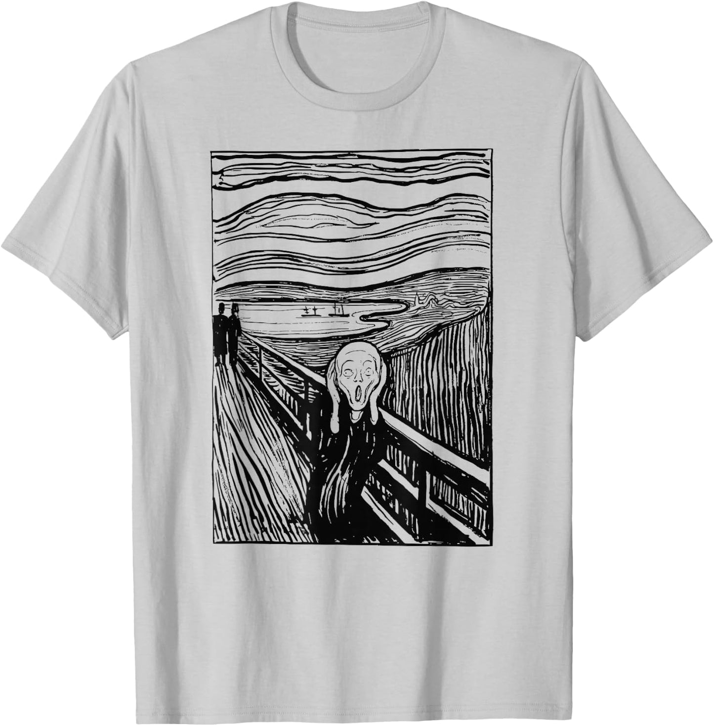 The Scream Famous Art by Munch Artist Painting Vintage T-Shirt - T-Shirt | Ash