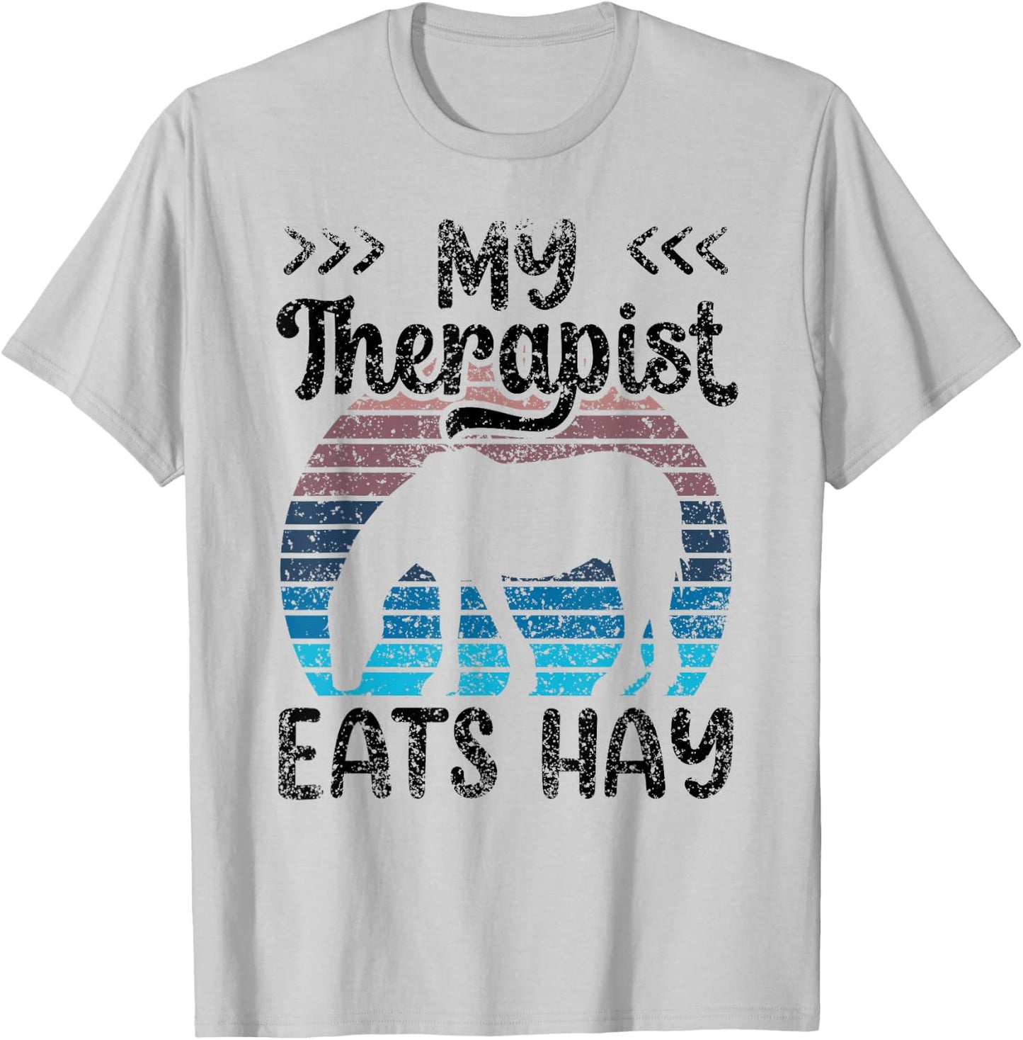 My Therapist Eats Hay Riding Horse Lover Equestrian Rider T-Shirt - T-Shirt | Ash