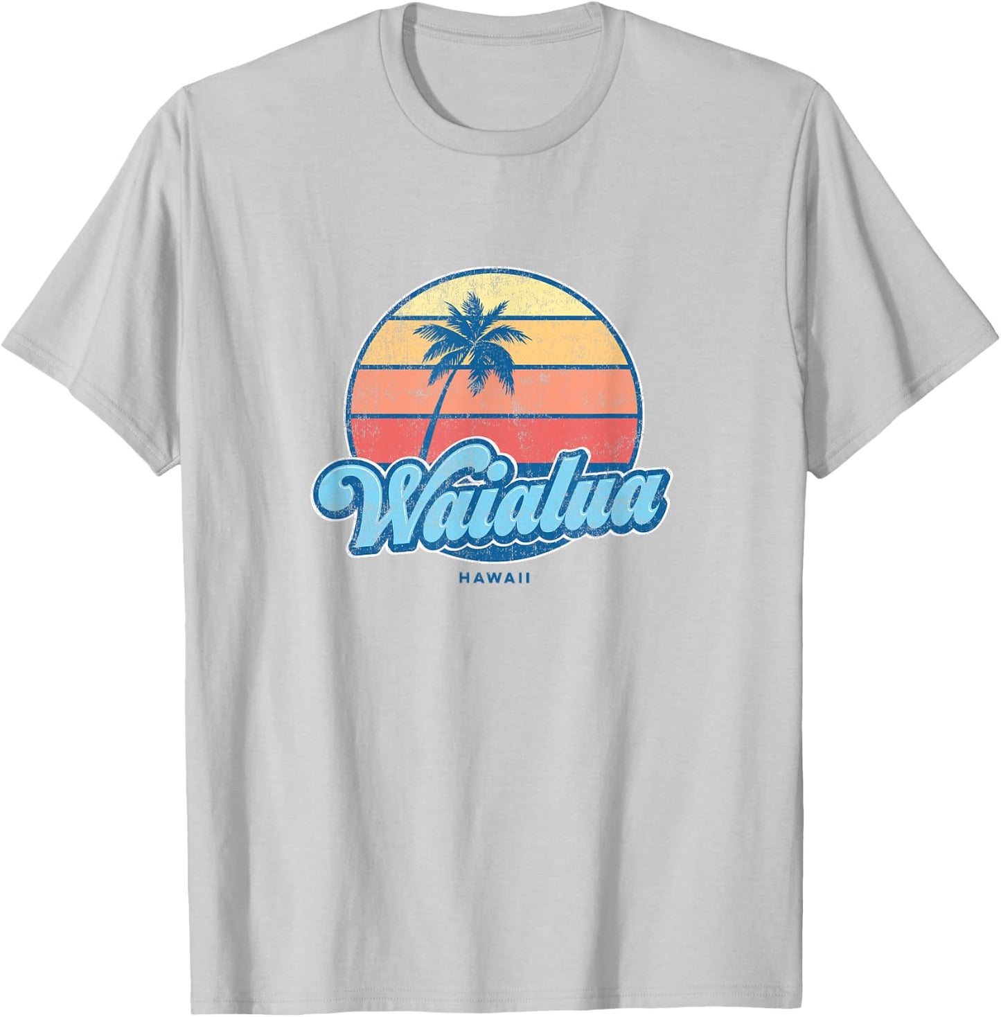 Vintage Waialua Hawaii HI Classic 70s Retro Surfer T-Shirt - T-Shirt | Ash