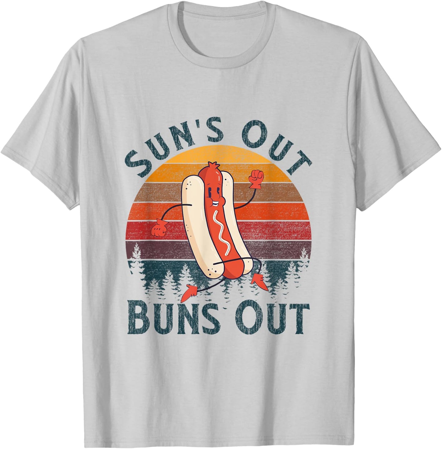 Funny Hot Dog Grilling Sun's Out Buns Out Women T-Shirt - T-Shirt | Ash