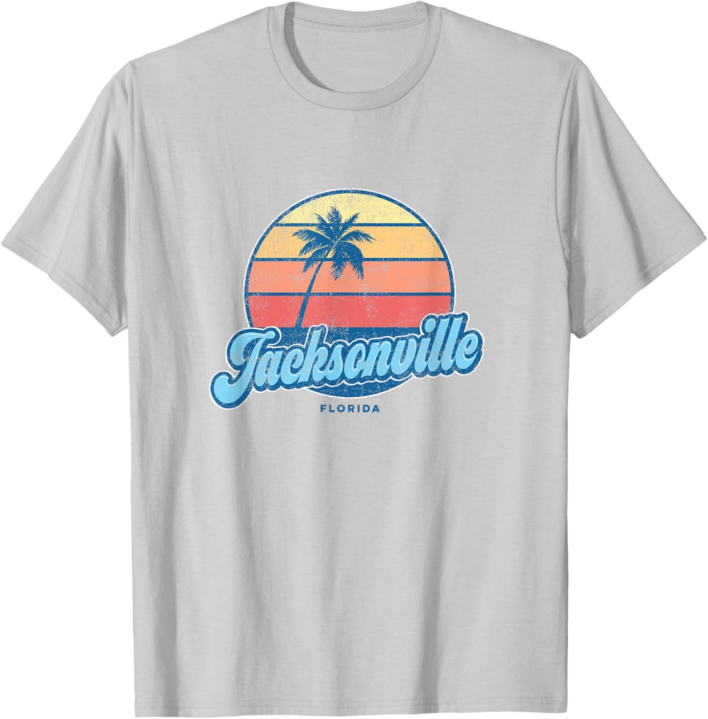 Vintage Jacksonville Florida FL Classic 70s Retro Surfer T-Shirt - T-Shirt | Ash