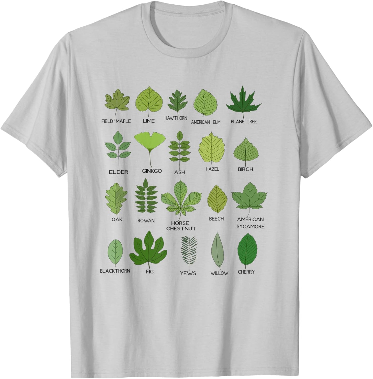 Different types of leaf shapes, Leaf classification T-Shirt - T-Shirt | Ash