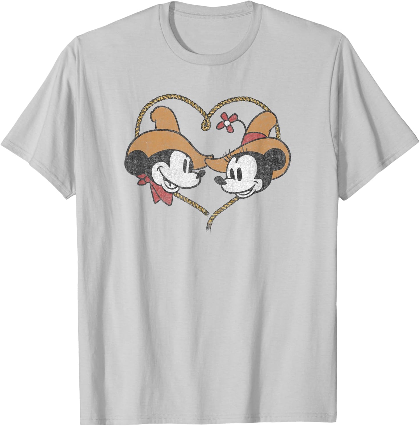 Disney Mickey and Minnie Vintage Western Sweethearts T-Shirt - T-Shirt | Ash