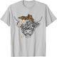 Cute Women Girl Heifer Cow With Bandana Headband and Glasses T-Shirt - T-Shirt | Ash