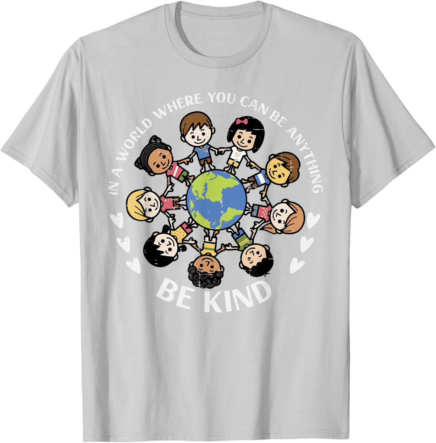Kind Kids Earth Anti Bullying Unity Day Orange Boys Girls T-Shirt - T-Shirt | Ash