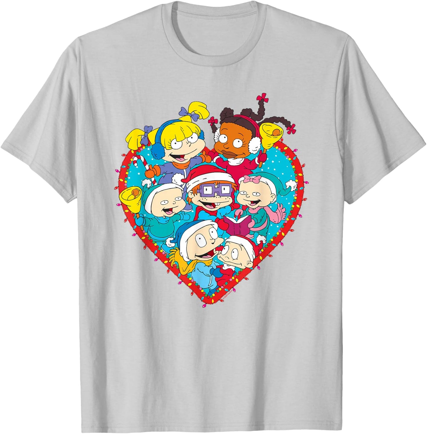 Rugrats Group Christmas Photo With Tommy, Chucky, Angelica T-Shirt - T-Shirt | Ash