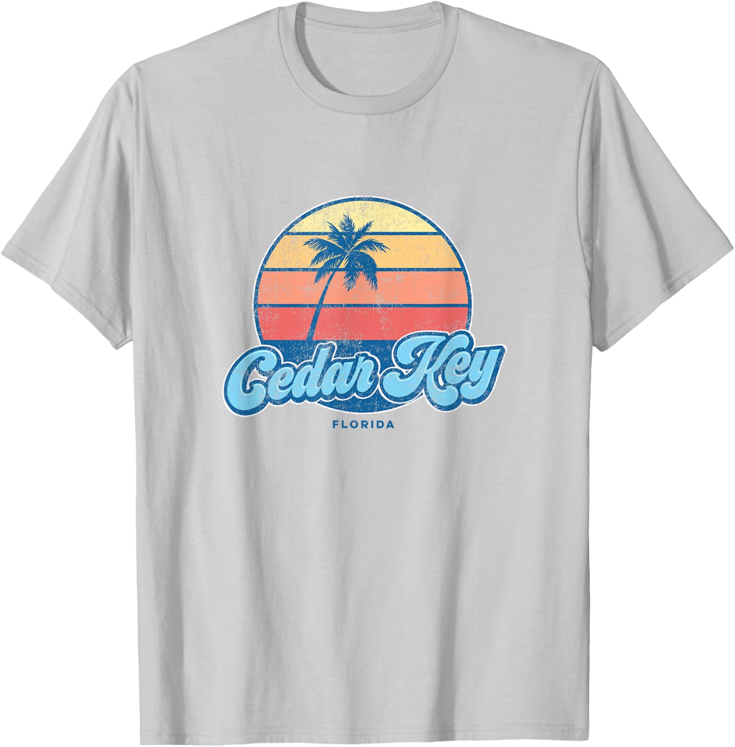 Vintage Cedar Key Florida FL Classic 70s Retro Surfer T-Shirt - T-Shirt | Ash