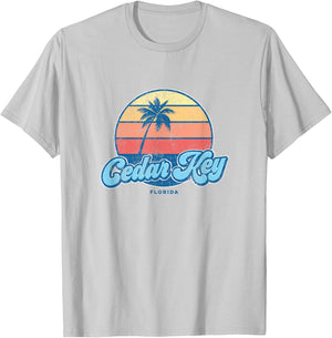 Vintage Cedar Key Florida FL Classic 70s Retro Surfer T-Shirt - T-Shirt | Ash