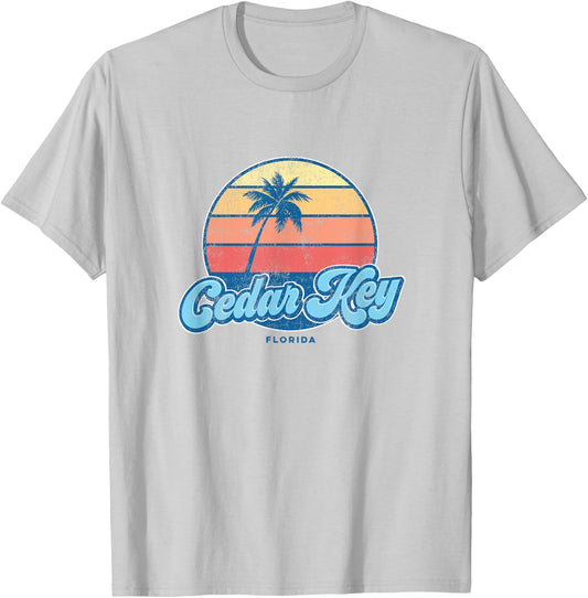 Vintage Cedar Key Florida FL Classic 70s Retro Surfer T-Shirt - T-Shirt | Ash