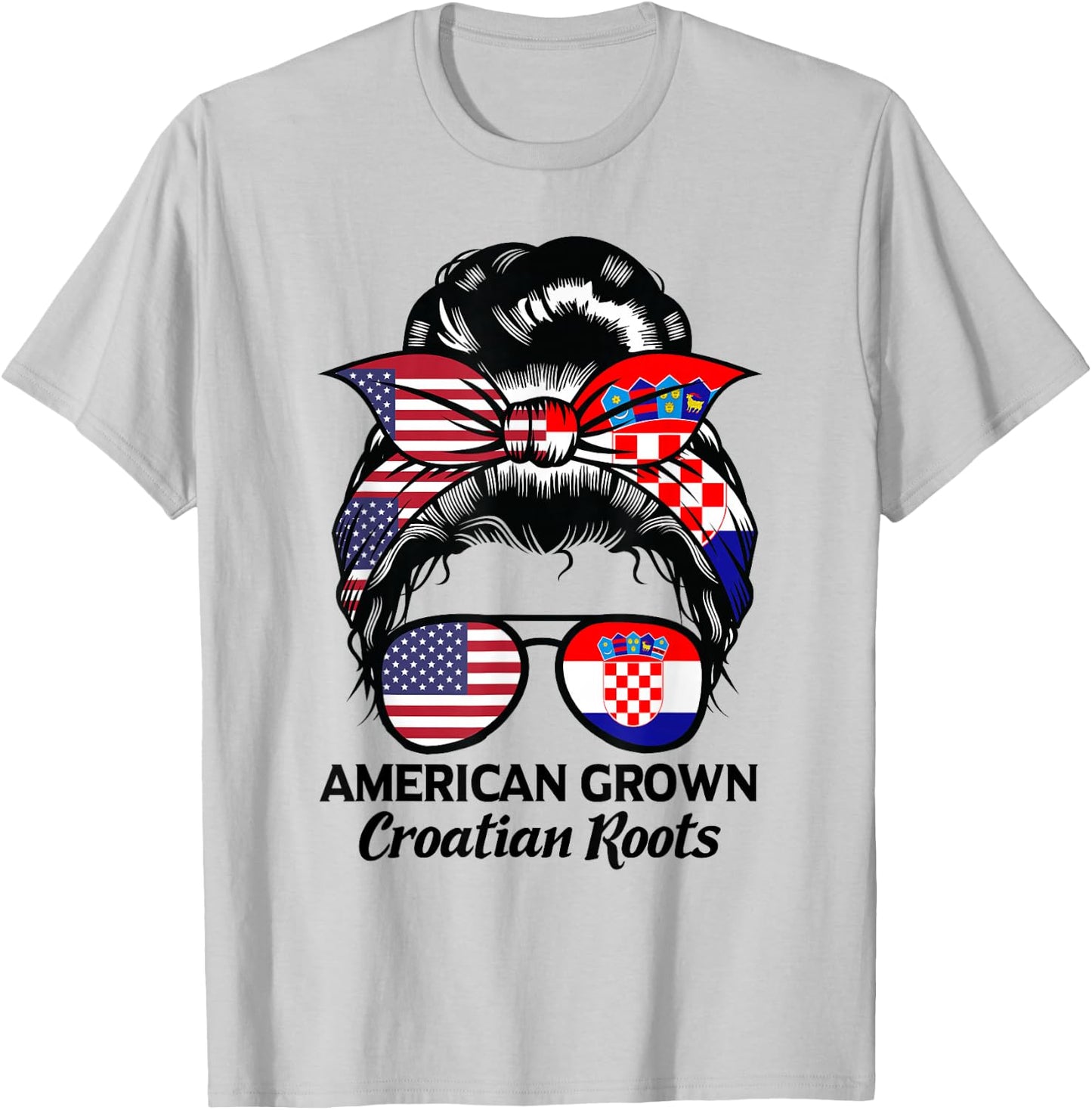 American Grown Croatian Roots Croatia T-Shirt - T-Shirt | Ash
