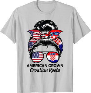 American Grown Croatian Roots Croatia T-Shirt - T-Shirt | Ash