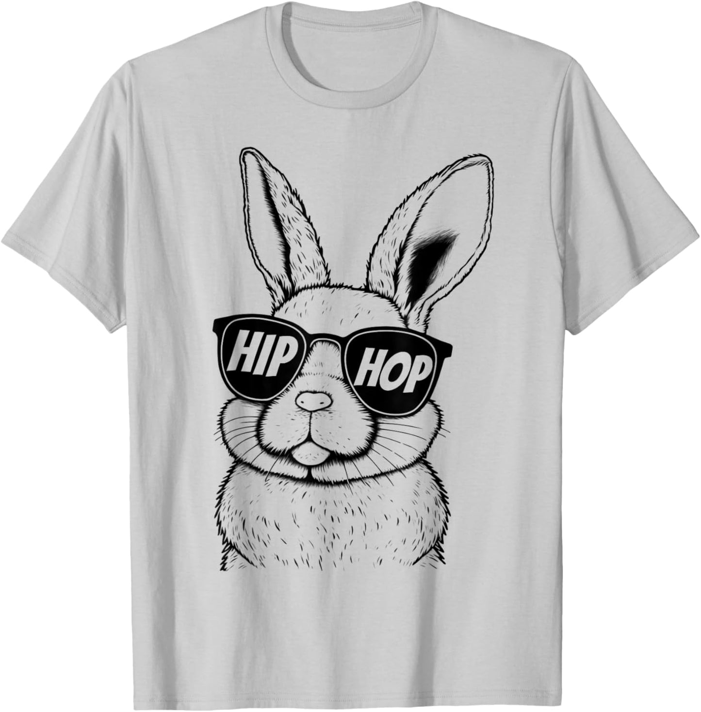 Hip Hop Bunny Face With Sunglasses for Boys Men Kids Easter T-Shirt - T-Shirt | Ash