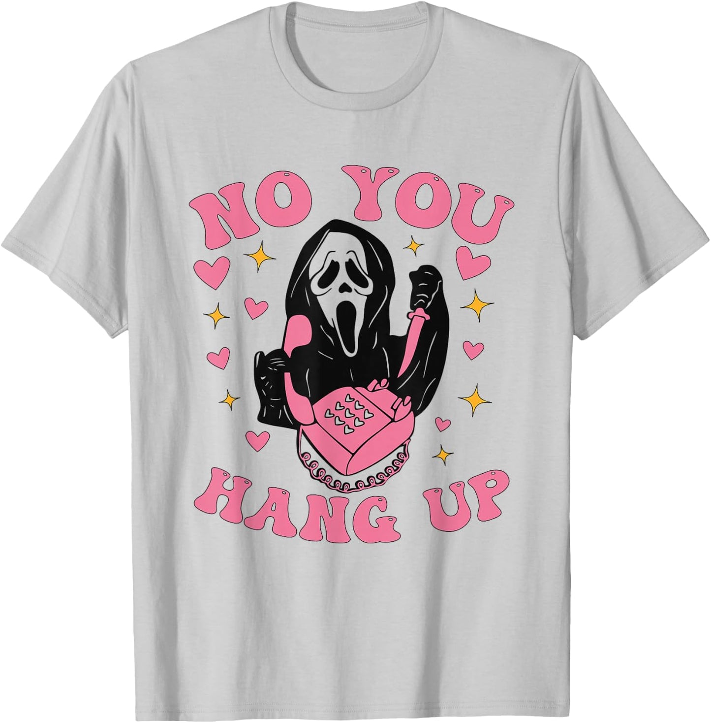 Funny Ghost Calling Halloween Scary Costume No You Hang Up T-Shirt - T-Shirt | Ash