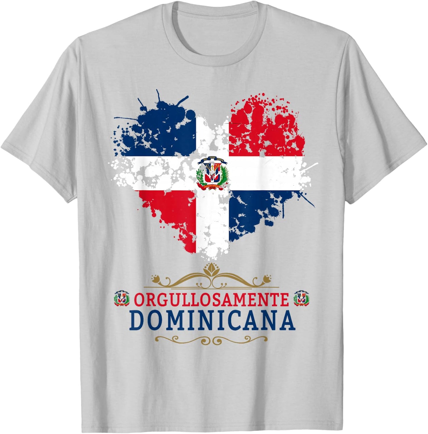 Coat of Arms Republica Dominicana & Dominican Flag Outfit T-Shirt - T-Shirt | Ash