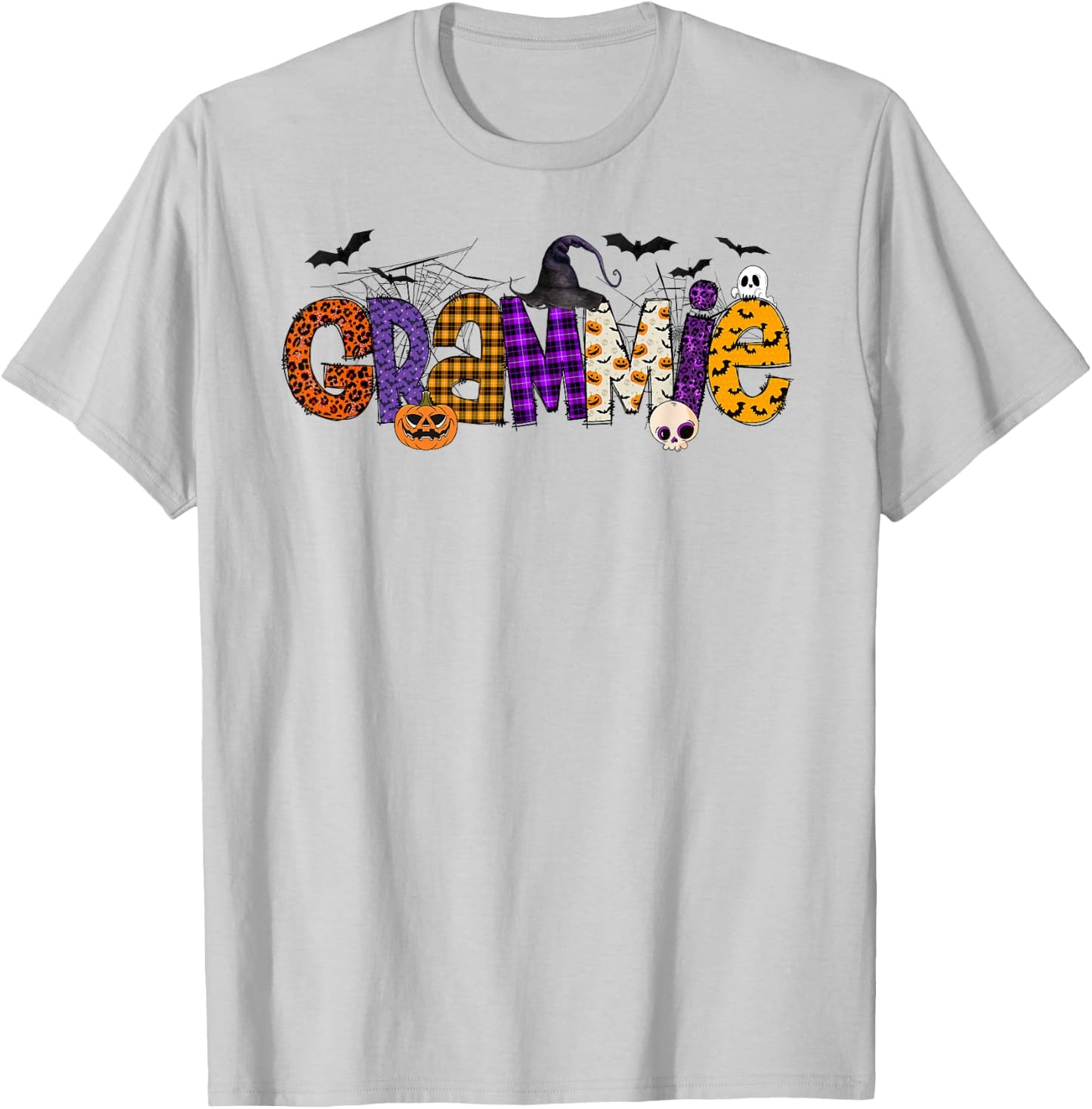 Grammie Witch Hat Pumpkin Ghost Funny Halloween Costume T-Shirt - T-Shirt | Ash