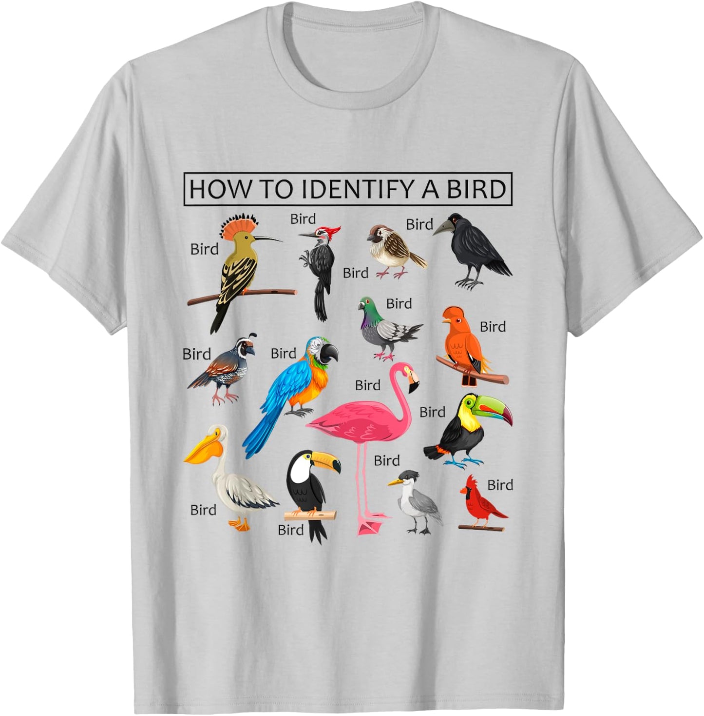 How To Identify A Bird Funny Birds Lover Nature Birdwatcher T-Shirt - T-Shirt | Ash