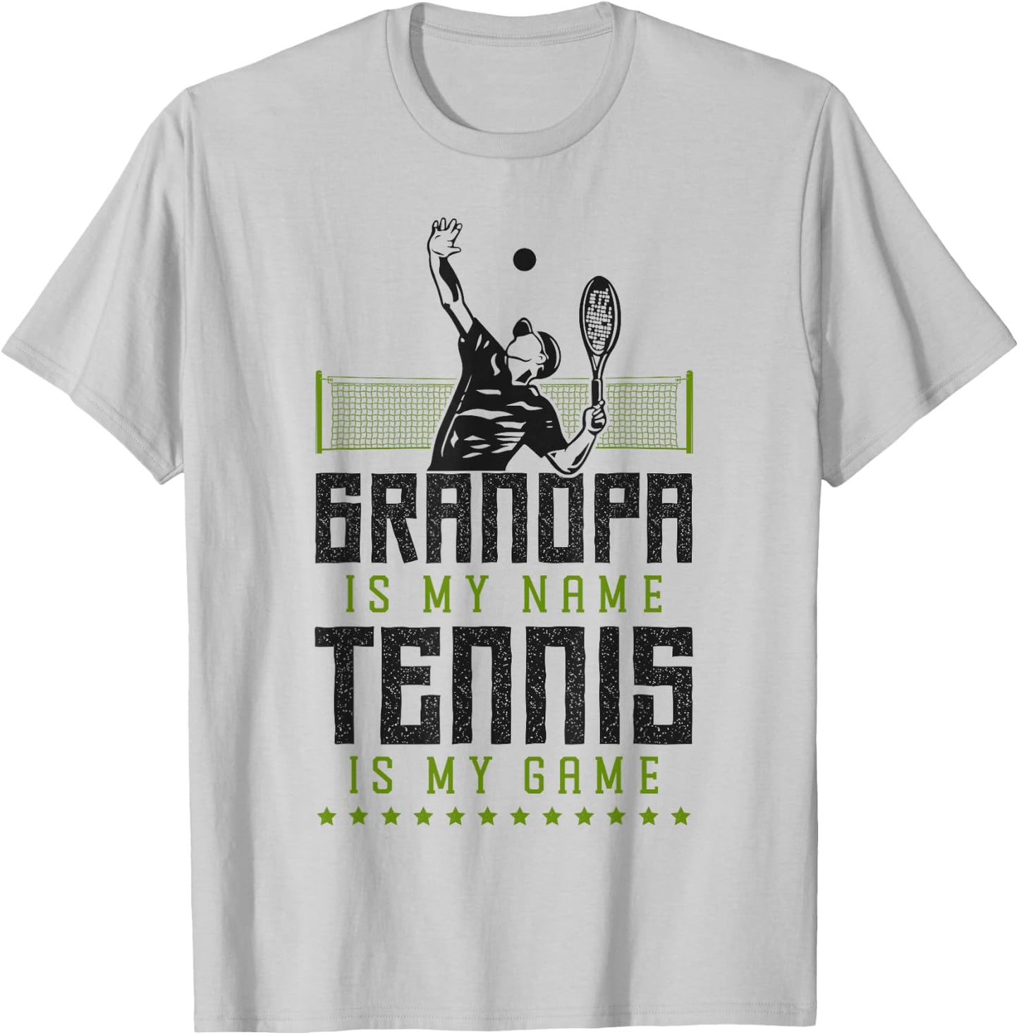 Funny Tennis Player Racket Grandpa Grandpa Is My Name Tennis T-Shirt - T-Shirt | Ash