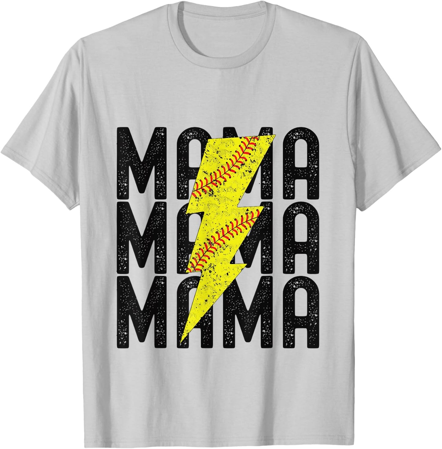Softball Mama Lighting Softball Mothers Day T-Shirt - T-Shirt | Ash