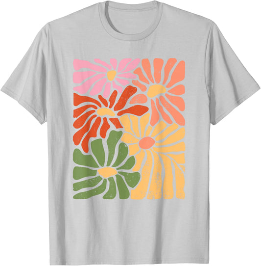 Boho Floral Wildflower Cute Daisy Flower Botanical T-Shirt - T-Shirt | Ash