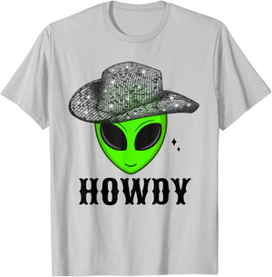 Cool Cowboy Hat Alien Space Western Dance Disco Howdy T-Shirt - T-Shirt | Ash