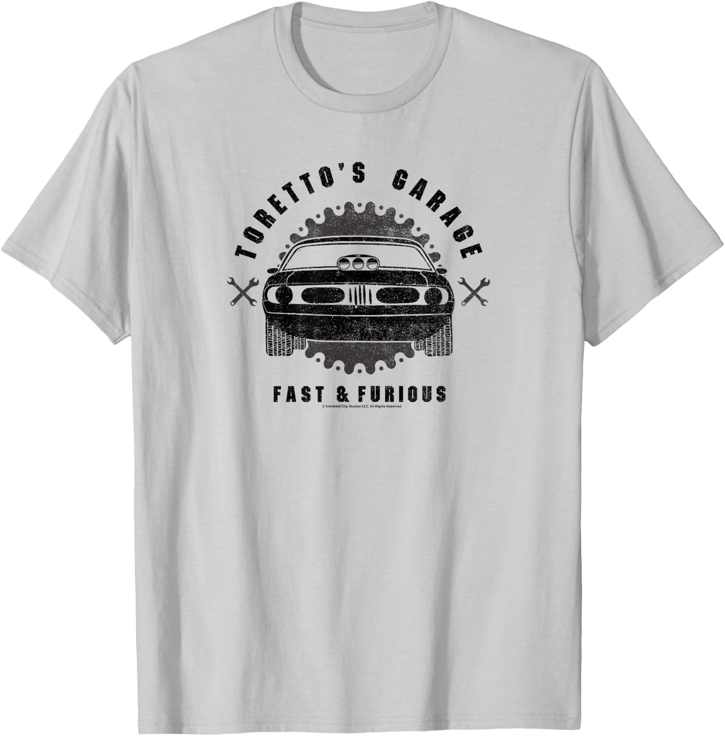 Fast & Furious Vintage Muscle Car Toretto's Garage T-Shirt - T-Shirt | Ash