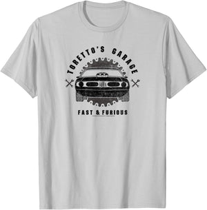 Fast & Furious Vintage Muscle Car Toretto's Garage T-Shirt - T-Shirt | Ash