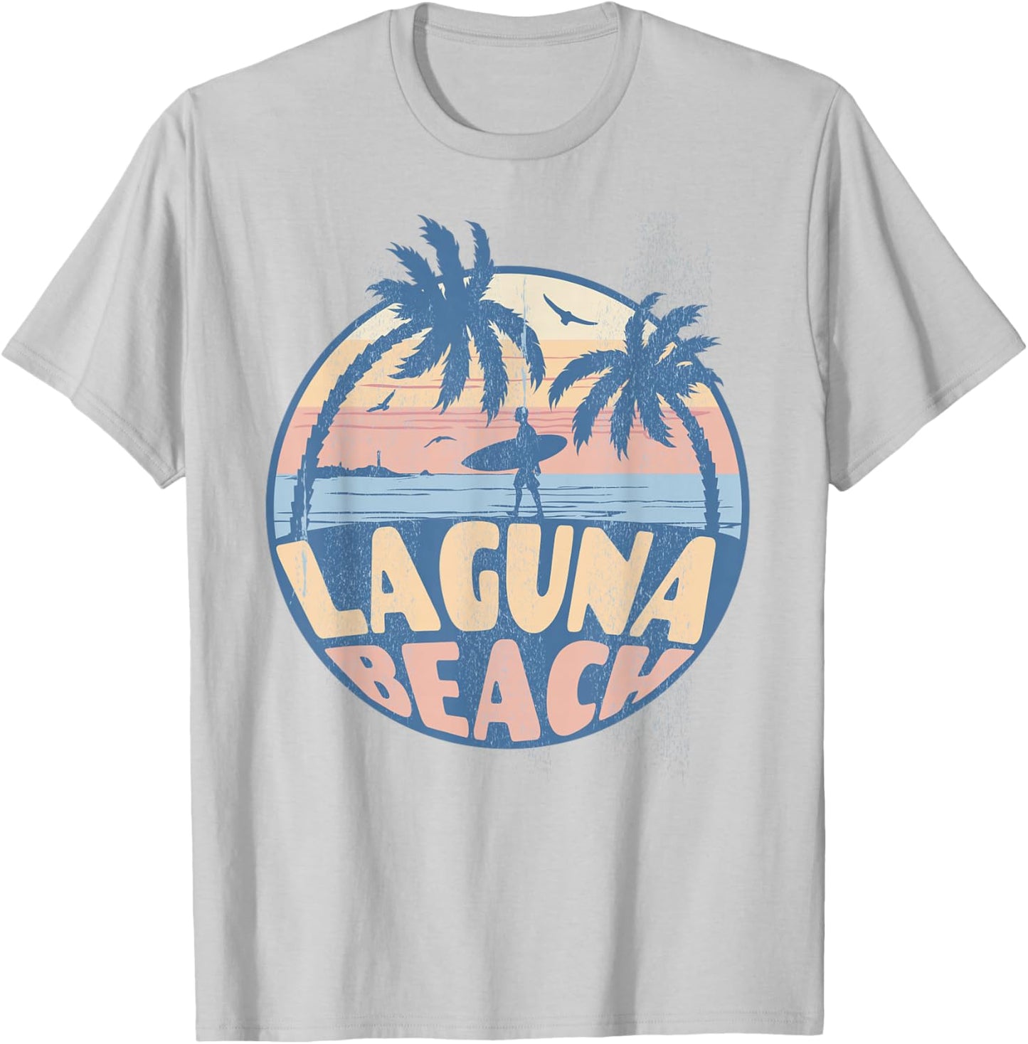 Laguna California Beach Surf Summer Vacation Vintage T-Shirt - T-Shirt | Ash