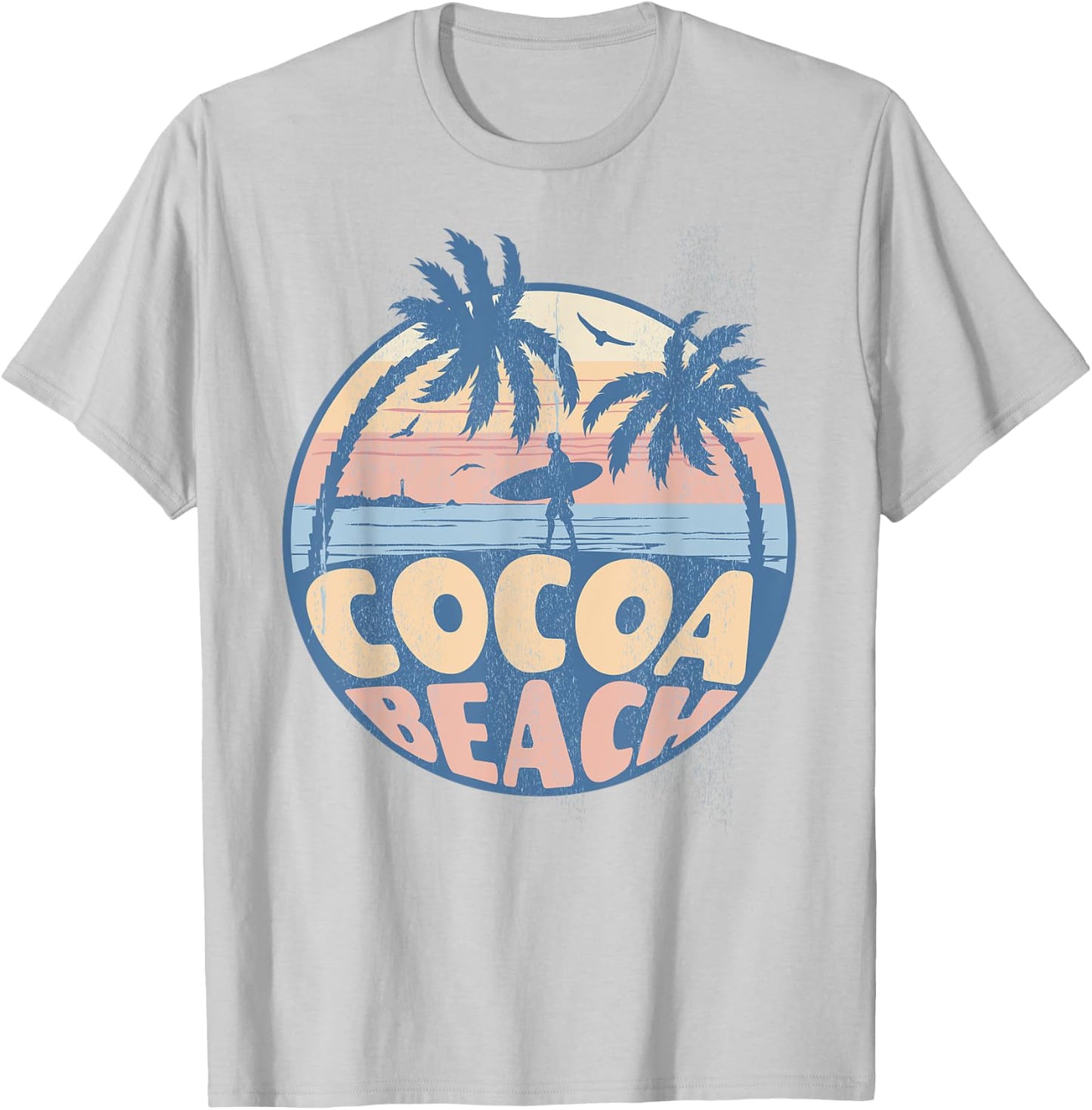 Cocoa Florida Beach Surf Summer Vacation Vintage T-Shirt - T-Shirt | Ash