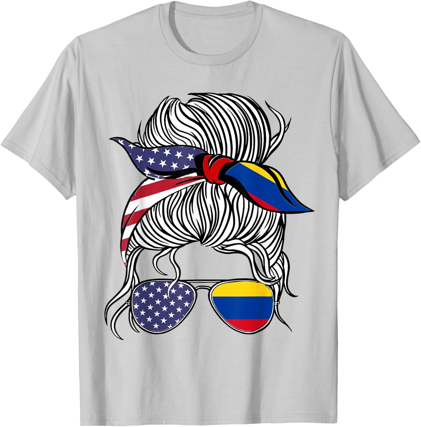 American Colombian Patriot Flag Women Girl Colombia Grown T-Shirt - T-Shirt | Ash