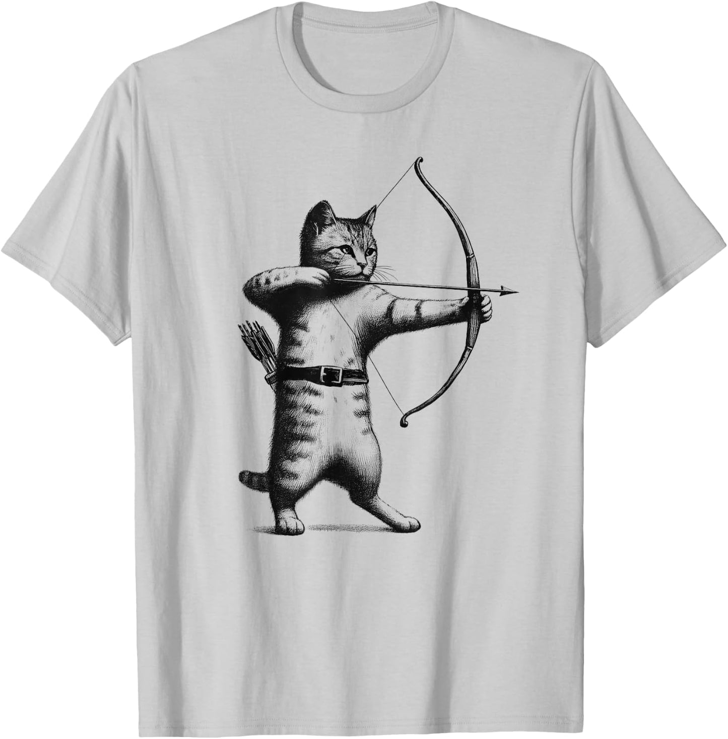 Vintage Archery Cat Kitten Lover Archery T-Shirt - T-Shirt | Ash