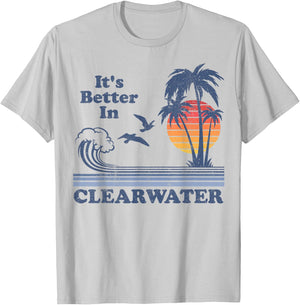 Its Better In Clearwater Beach Florida Retro Vintage 80s 70s Women Kids T-Shirt - T-Shirt | Ash