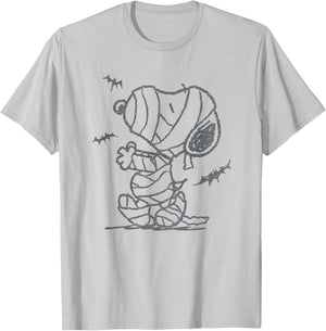Peanuts - Snoopy Mummy And Bats T-Shirt - T-Shirt | Ash
