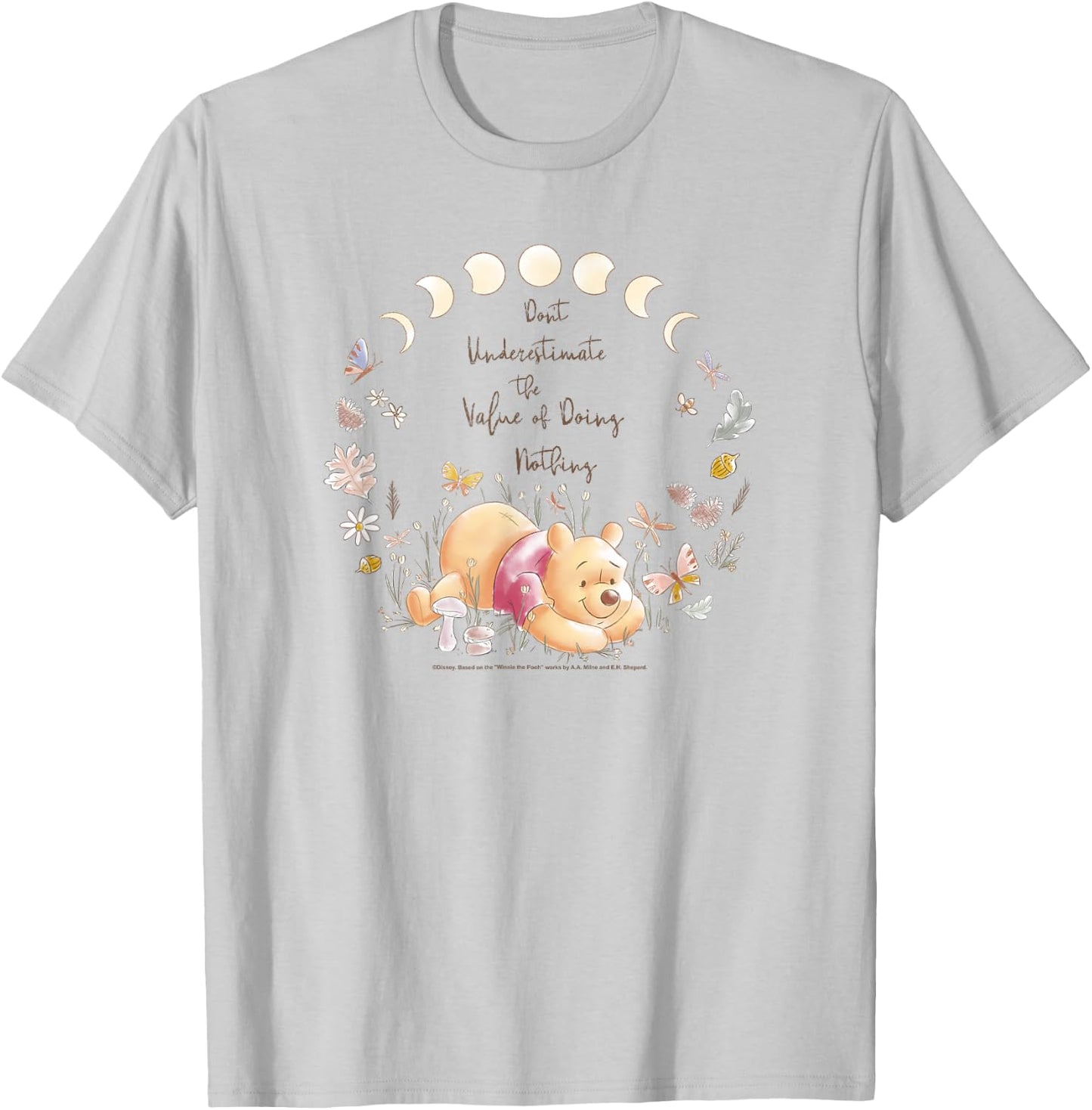 Disney Winnie The Pooh Inspirational Pooh Quote Poster Small T-Shirt - T-Shirt | Ash